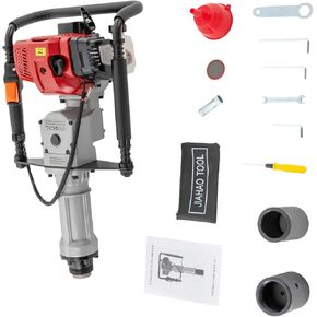Handheld Pile Driver,52CC 2-Stroke Driver Gasoline Pile Driver Hammer, Portable Pile Driver Kit Farm Fence Post Hammer Push Pile Air Cooling Single Cylinder, Black, Red, Grey