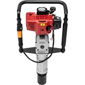 2-Stroke Gasoline Pile Rams, 2.3PS Pile Driver with 2-Post Drive Head 55mm/70mm, T Pole Rams Fence Pile Rams Hand Rams Fence 52CC
