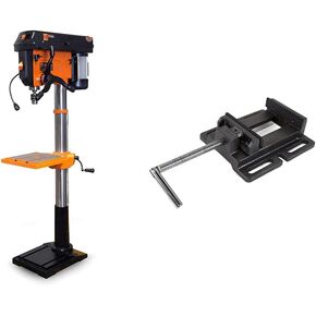 WEN 4227T 13-Amp 12-Speed Floor Standing Drill Press Bundle with 4-Inch Drill Press Vise