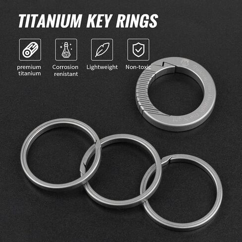 ThruNite Titanium Keychain Rings, Split Side Pushing Key Rings Bulk, 2PCS 30mm Heavy Duty Key Ring for Home Car Office Keys Attachment, 30mm in Kuwait