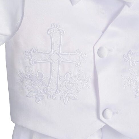 Lito Angels Baby Boys Christening Clothing Baptism Outfits with Bonnet Short Long Sleeve White Suit in Kuwait