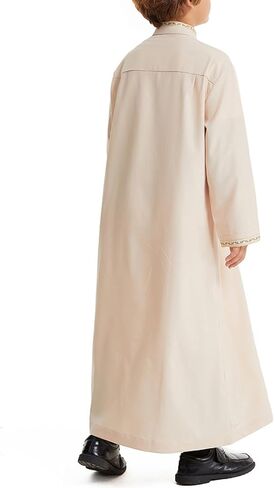 الأطفال العربيين من أجل الأولاد المسلمين ثوب الأكمام الطويلة Kaftan المطرزة 𝐑 Obe الإسلامي الصلاة لباس الزي رمضان in Kuwait