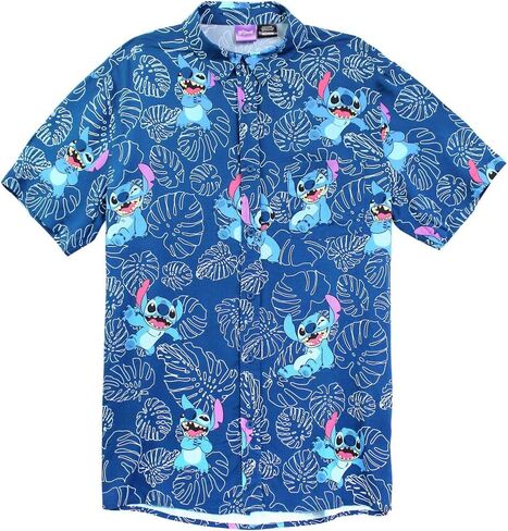 Disney Men's Botanical Stitch All Over Print Hawaiian in Saudi Arabia