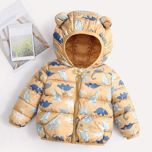 Winter Down Coats for Kids Baby Boys Girls Light Puffer Padded Jacket with Hooded Toddler Outerwear Baby in Saudi Arabia