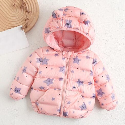 Winter Down Coats for Kids Baby Boys Girls Light Puffer Padded Jacket with Hooded Toddler Outerwear Baby in Saudi Arabia