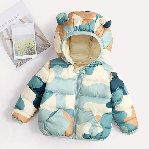 Winter Down Coats for Kids Baby Boys Girls Light Puffer Padded Jacket with Hooded Toddler Outerwear Baby in Saudi Arabia