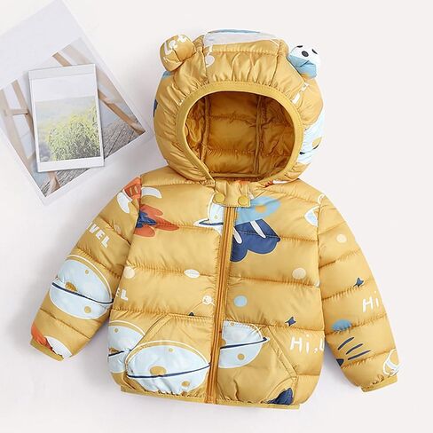 Winter Down Coats for Kids Baby Boys Girls Light Puffer Padded Jacket with Hooded Toddler Outerwear Baby in Saudi Arabia