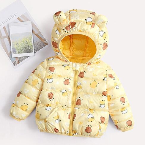 Winter Down Coats for Kids Baby Boys Girls Light Puffer Padded Jacket with Hooded Toddler Outerwear Baby in Saudi Arabia
