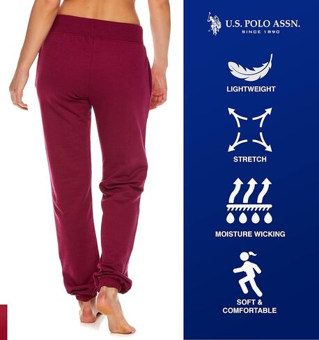 U.S. Polo Assn. Essentials Womens Lounge Pants with Pockets, Plus Size Sweatpants for Women (Mint-Heather, 3X) in Saudi Arabia