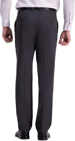 J.M. Haggar Men's 4-Way Stretch Straight Fit Flat Front Dress Pant, Blue, 36x30 in Saudi Arabia