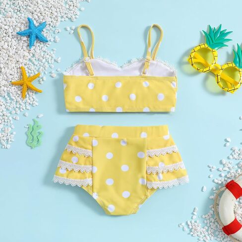 Little Girls Two Pieces Swimsuits Cute Ruffle Bikini Set Hawaiian Beach Sport Bathing Suit Set Pool Swimwear in Kuwait