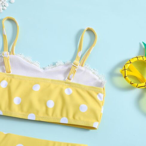 Little Girls Two Pieces Swimsuits Cute Ruffle Bikini Set Hawaiian Beach Sport Bathing Suit Set Pool Swimwear in Kuwait