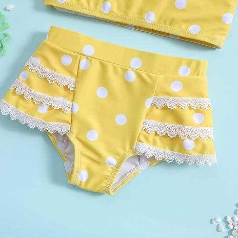 Little Girls Two Pieces Swimsuits Cute Ruffle Bikini Set Hawaiian Beach Sport Bathing Suit Set Pool Swimwear in Kuwait