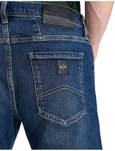 A|X Armani Exchange رجالي من قماش الدنيم النحيف بخمسة جيوب، غسيل متوسط/خياطة خفيفة/قطن مطاطي، 33 in Saudi Arabia