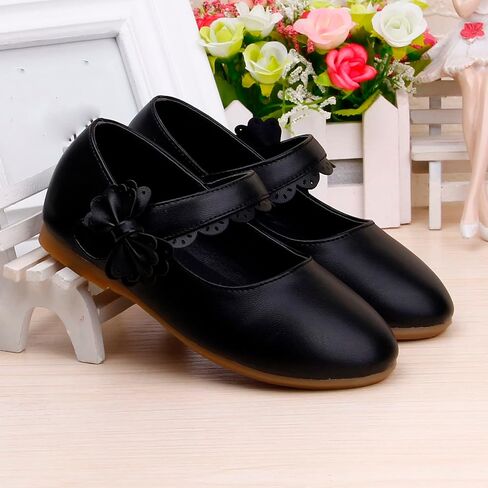 Toddler Girls Dress Shoes Flower Girl Little Kids Mary Jane Ballet Flats Bow Wedding School Party Girls Dress Shoes in Saudi Arabia