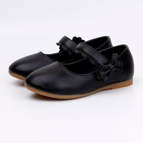 Toddler Girls Dress Shoes Flower Girl Little Kids Mary Jane Ballet Flats Bow Wedding School Party Girls Dress Shoes in Saudi Arabia