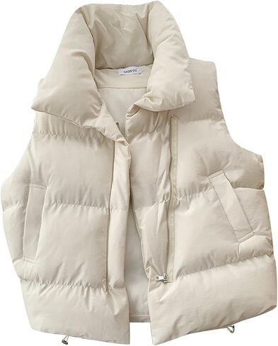 SHAOBGE Jacket and Coat for Women 2022 Autumn Winter Ladies Oversized Solid Puff Padded Vest Popular Coat in Kuwait