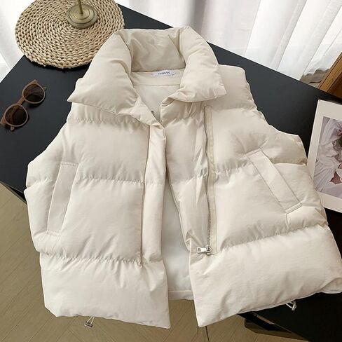 SHAOBGE Jacket and Coat for Women 2022 Autumn Winter Ladies Oversized Solid Puff Padded Vest Popular Coat in Kuwait