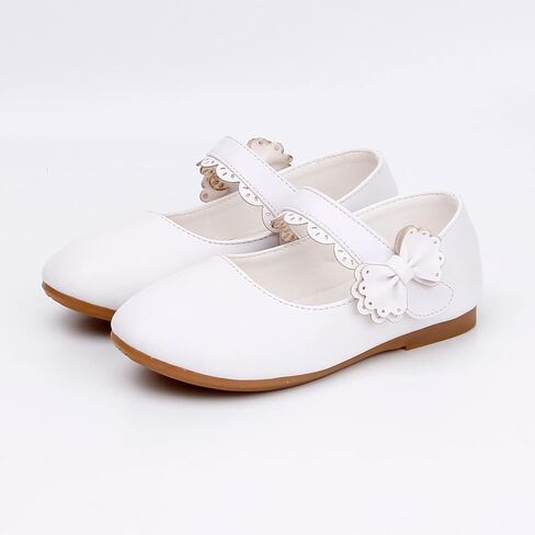 Toddler Girls Dress Shoes Flower Girl Little Kids Mary Jane Ballet Flats Bow Wedding School Party Girls Dress Shoes in Saudi Arabia