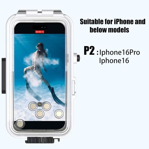 Waterproof Diving Case for iPhone 16 Pro Max/16 Plus, 131FT/40M Underwater Waterproof Photography Housing for Surfing Snorkeling Floating (M2) White in Saudi Arabia