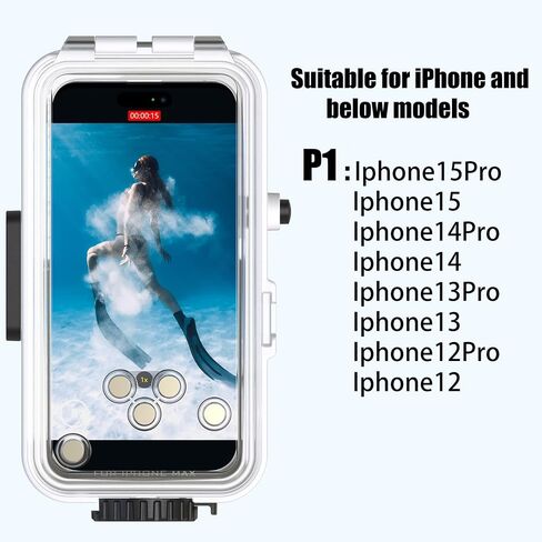 Waterproof Diving Case for iPhone 16 Pro Max/16 Plus, 131FT/40M Underwater Waterproof Photography Housing for Surfing Snorkeling Floating (M2) White in Saudi Arabia