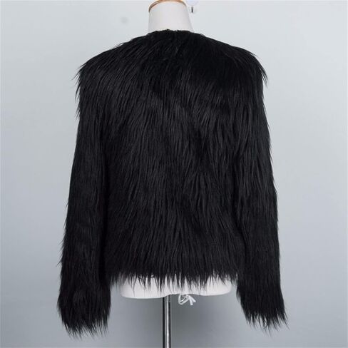 JEsilunmaMY Women's Fluffy Shaggy Fur Coat Long Sleeve Cardigan Warm Winter Overcoat Plus Size Solid Color Thicken Jacket in Saudi Arabia