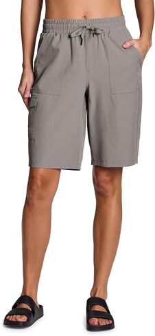 RBX Active Women's Bermuda Short, Quick Drying Long Length Woven Cargo Short with Pockets Olive 11-Inch L in Saudi Arabia