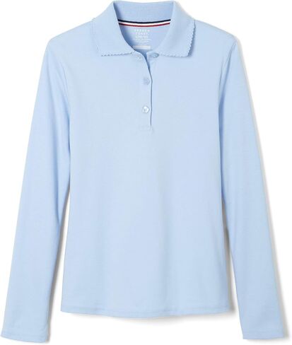 French Toast -girls Long Sleeve Interlock With Picot Collar (Standard & Plus) Polo Shirt, Burgundy, 6 Years US in Saudi Arabia