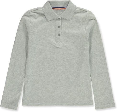 French Toast -girls Long Sleeve Interlock With Picot Collar (Standard & Plus) Polo Shirt, Burgundy, 6 Years US in Saudi Arabia
