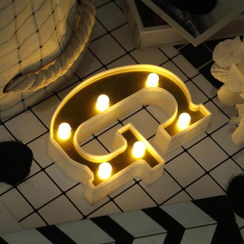efavormart 6 "3D Gold Marquee Letters 5 LED Light Up Letters Whare White LED Lights - G in Kuwait