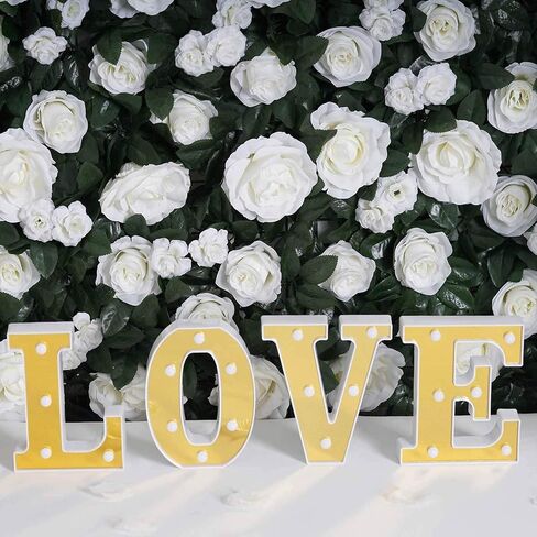 efavormart 6 "3D Gold Marquee Letters 5 LED Light Up Letters Whare White LED Lights - G in Kuwait