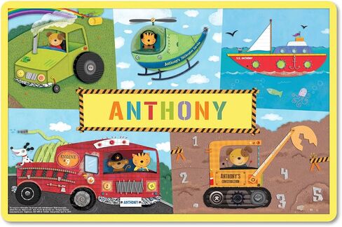 Personalized Placemat for Kids, Trucks - I See Me! Multicolor in Saudi Arabia