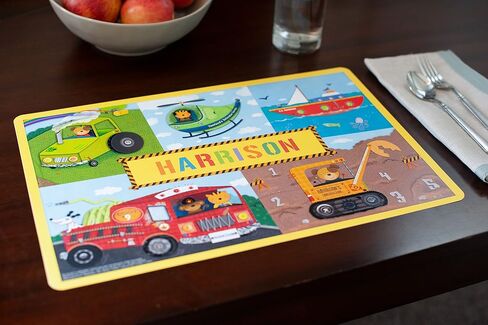 Personalized Placemat for Kids, Trucks - I See Me! Multicolor in Saudi Arabia