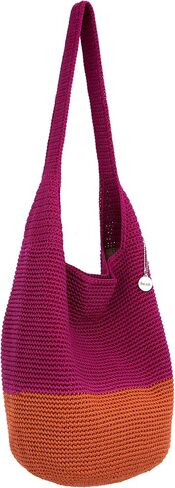 The Sak Back To Bali 120 Hobo Bag in Leather & Hand-Crochet, Large Shoulder Purse, Stone Seminyak in Saudi Arabia