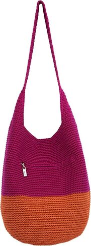 The Sak Back To Bali 120 Hobo Bag in Leather & Hand-Crochet, Large Shoulder Purse, Stone Seminyak in Saudi Arabia