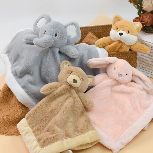 Baby Bear Security Blanket, Soft Loveys for Babies, for Newborn Boys and Girls, Gender Neutral Security Blanket with Stuffed Animal, Baby Snuggle Toy in Kuwait
