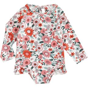 Size 20 Swimsuit Baby Girls Guard Shirts Swimsuit Floral Print Long Sleeve Swimwear Bathing Suit Bathing Suits for Girls