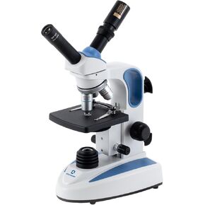 مجهر التدريس الرقمي المائل مع كاميرا العدسة ، exm-150-t-ep-رأس عرض مزدوج ، التكبير 40-400x ، إضاءة LED اللاسلكية-5.1 ميجابكسل صور ، 26 إطارًا في الثانية ، إخراج USB 2.0