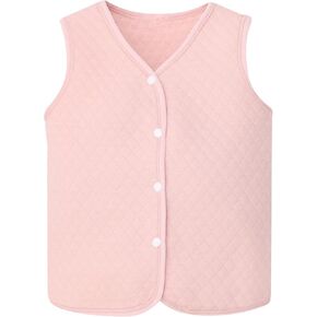 JEATHA Little Boys Girls Vest Button Down Jacket Sleeveless V-Neck Cardigan Solid Color Tank Tops