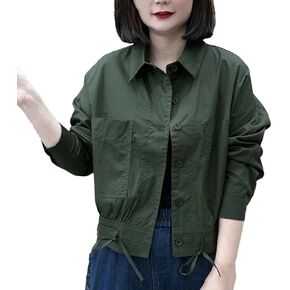 Women Short Jackets Long Sleeved Thin Windbreaker All-Match Single-Breasted Coat in Kuwait