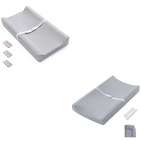 Blissful Diary Vegan Leather Baby Changing Pad and Muslin Baby Changing Pad with Waterproof Lining Foam