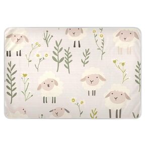 Childish Animal Sheep Ash Floral Changing Pad Covers Highly Absorbent Diaper Changing Mat Skin-Friendly Travel Mattress for Toddler Kids, 52" L x 34" W Manta impermeable para cama
