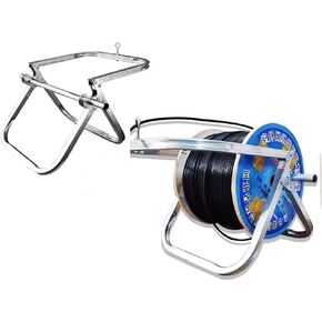 Folding All Steel Cable Rack Wire Mount Reel Rack Wire Rack Dispenser, Commercial Industrial Grade Wire Rack Dispenser, Cable Reel Dispenser Capacity Up to 100 lbs - 16 Inch (17.7x15.7)