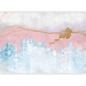 artgeist Premium Wall Mural Abstract 157x110 in - XXL Non-Woven Wallpaper Fleece Wall Decor Photo Print Picture Image Design Peak Concrete Look Pink a-A-10376-a-a
