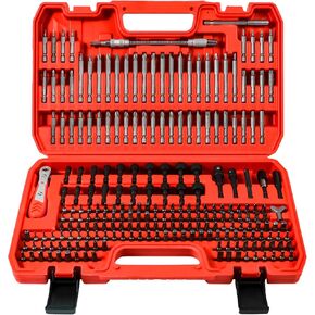 AMM 232-Piece Ultimate Screwdriver Bit Set, Cr-V Steel Impact Driver Bits, Includes Security, Drill, Nut Driver, Ratchet Wrench & Holder