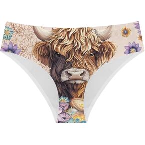 Cumagical Women's Sexy Underwear Animal Retro Pattern Fashion Bikini Briefs