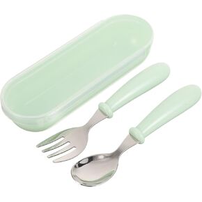 1 Set Stainless Steel Durable Lightweight Compact Utensils for Storage Box Blue for Boy Girl and Newborns