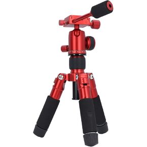Portable Mini Tripod Desktop Tabletop 5 Section With Level Quick Mount Plate 1/4in Thread For Live Streaming (Blue)