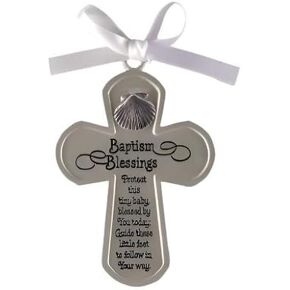Baptism Cross Protect This Tiny Baby 3" Metal