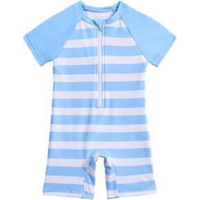 Baby Swimsuit Boy Infant One Piece Rash Guard Bathing Suit Short Sleeve Zipper Toddler Boys Beach Swimwear in Kuwait